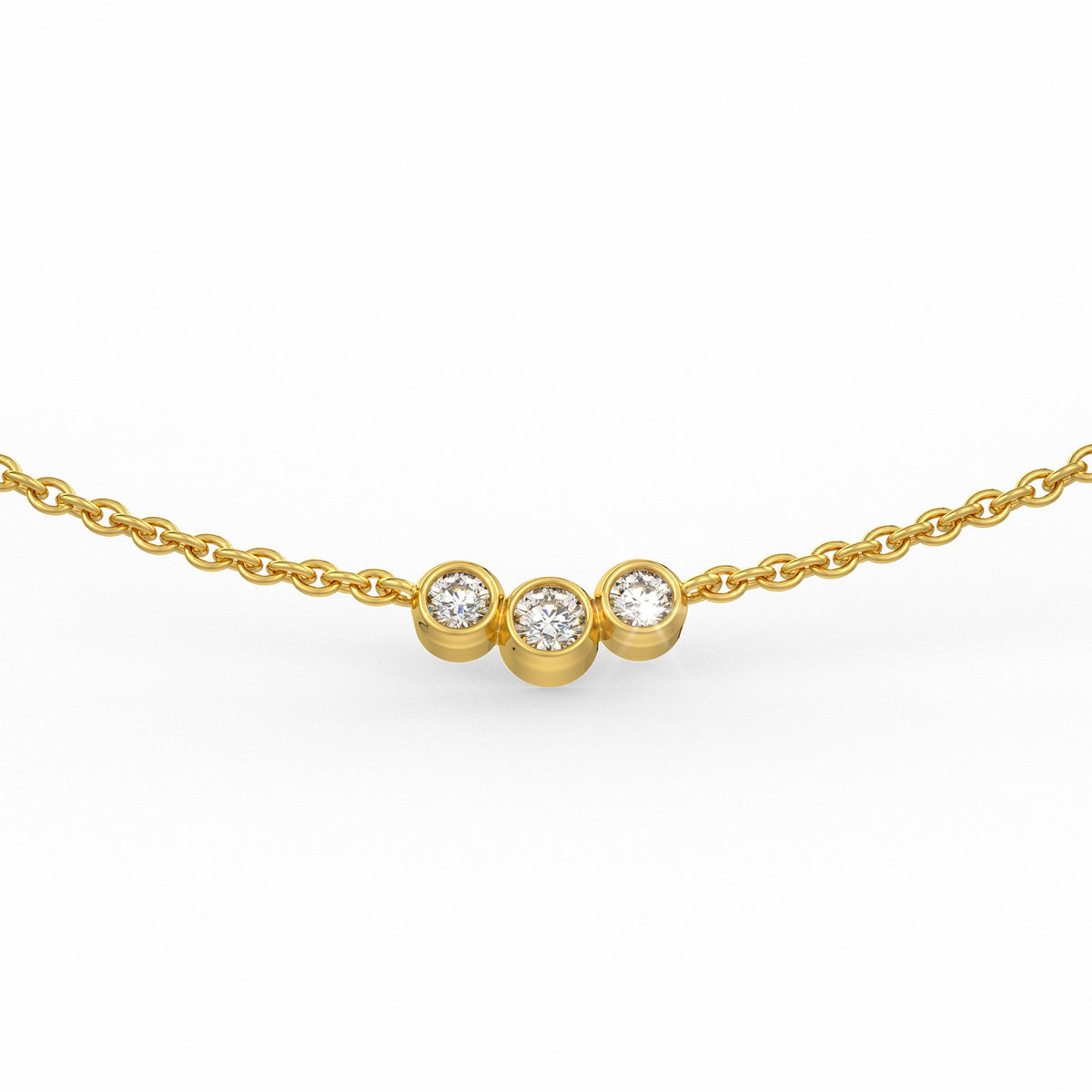Sparkling 18ct yellow gold diamond necklace