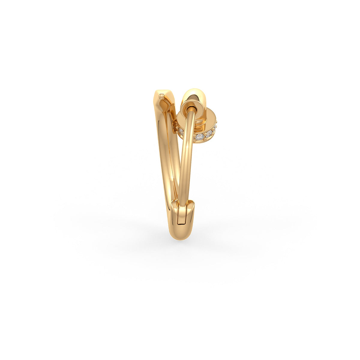 Diamond nose piercing hoop crafted from radiant 18ct yellow gold