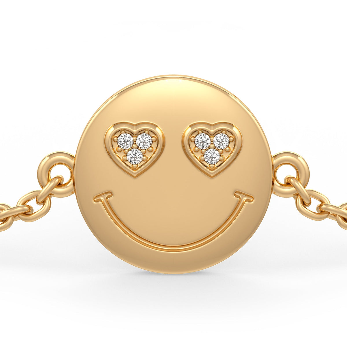 18ct Yellow Gold Emoji Smiley Diamond Bracelet Cervin Blanc