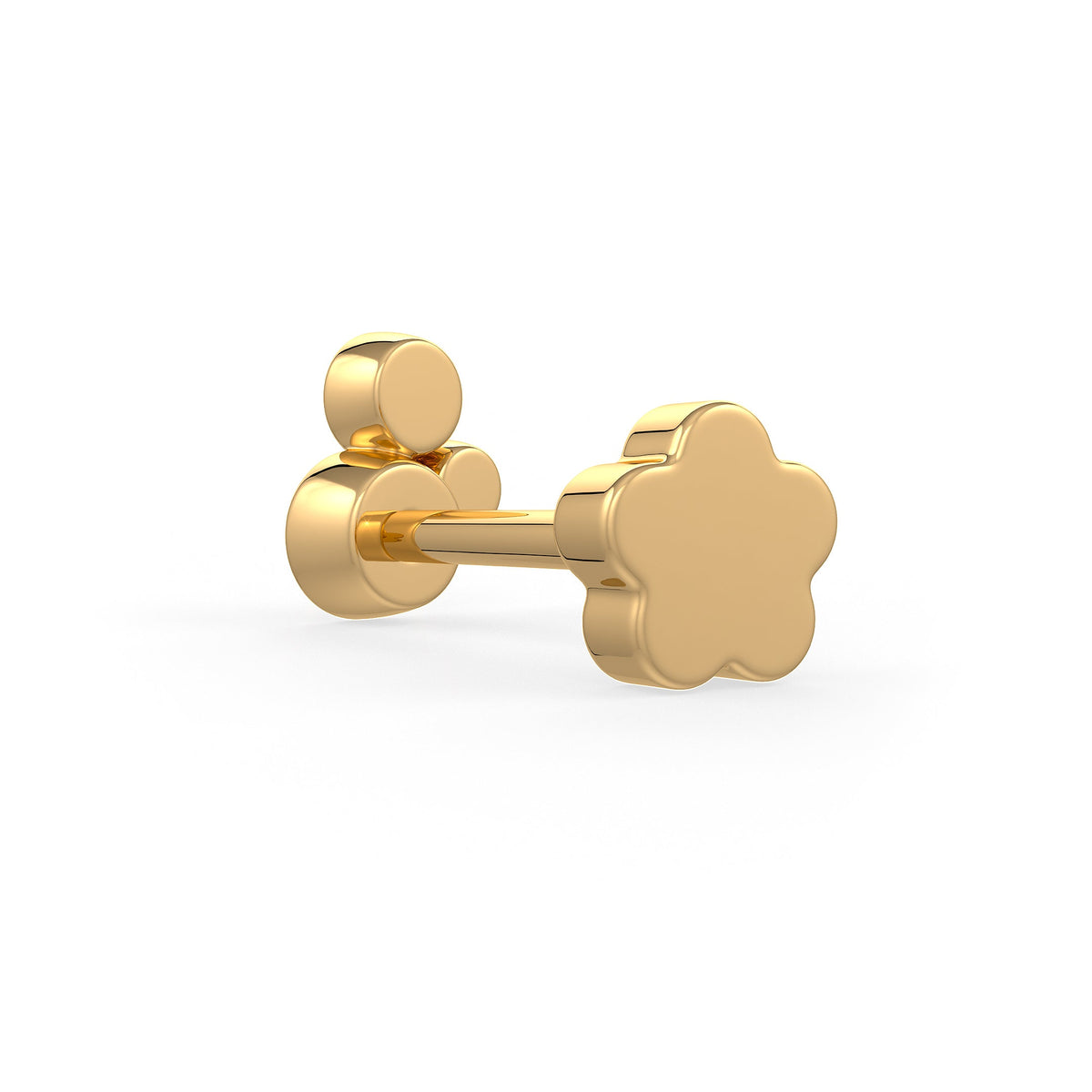 Back view of an 18ct gold diamond nose stud