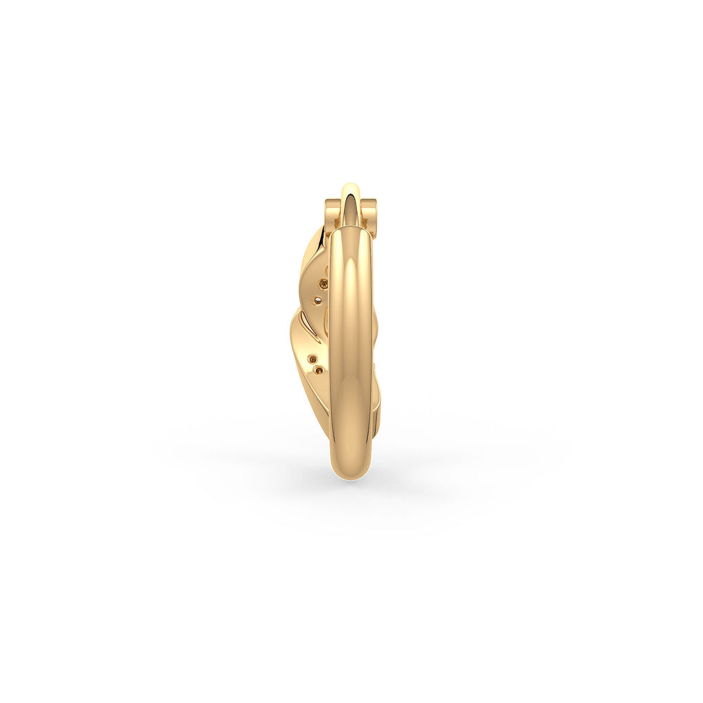 Back view of 18ct yellow gold diamond nose hoop