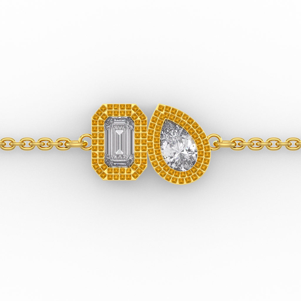 Toi Et Moi Diamond Bracelet 0.40ct in 18ct Yellow Gold