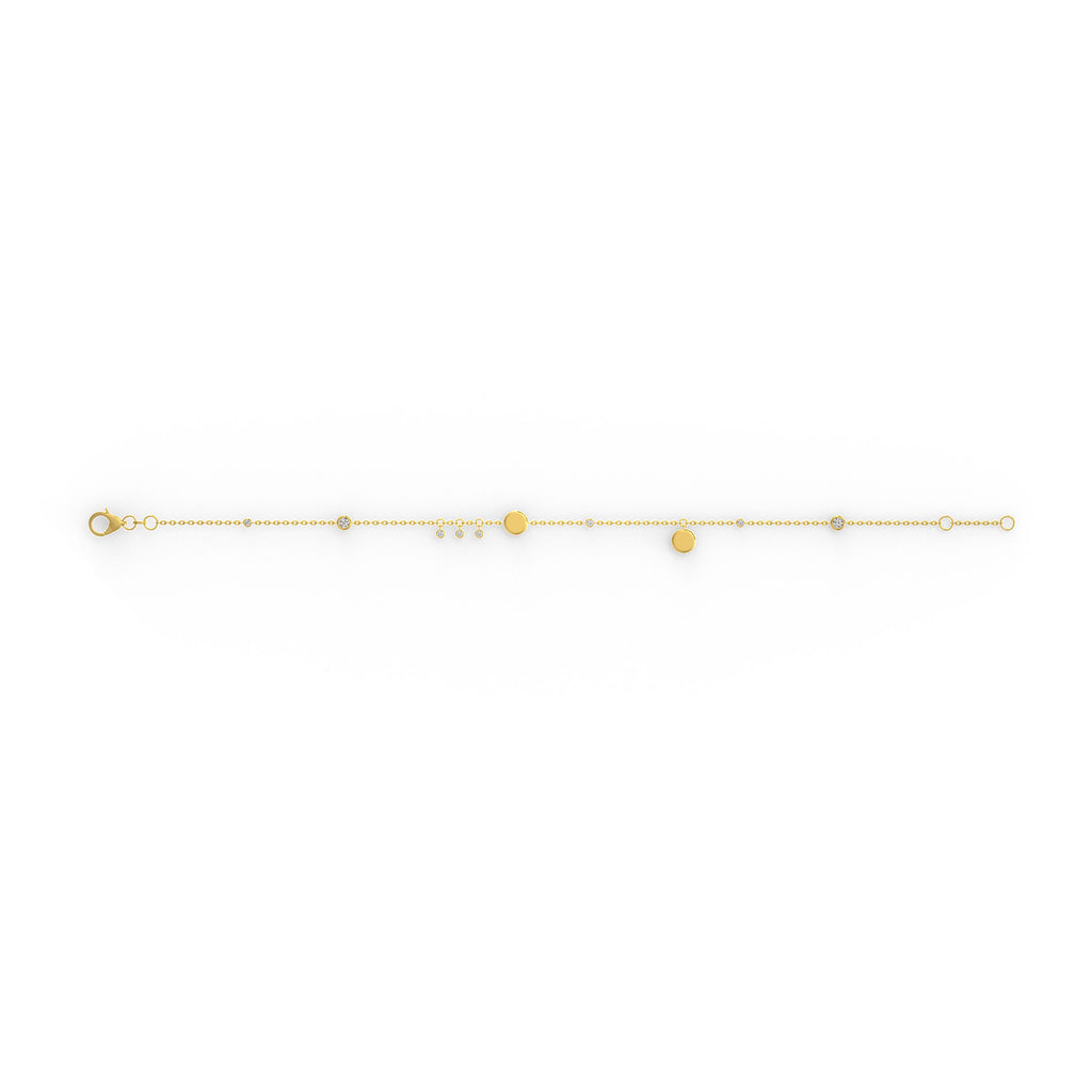 Chic solitaire charm diamond bracelet