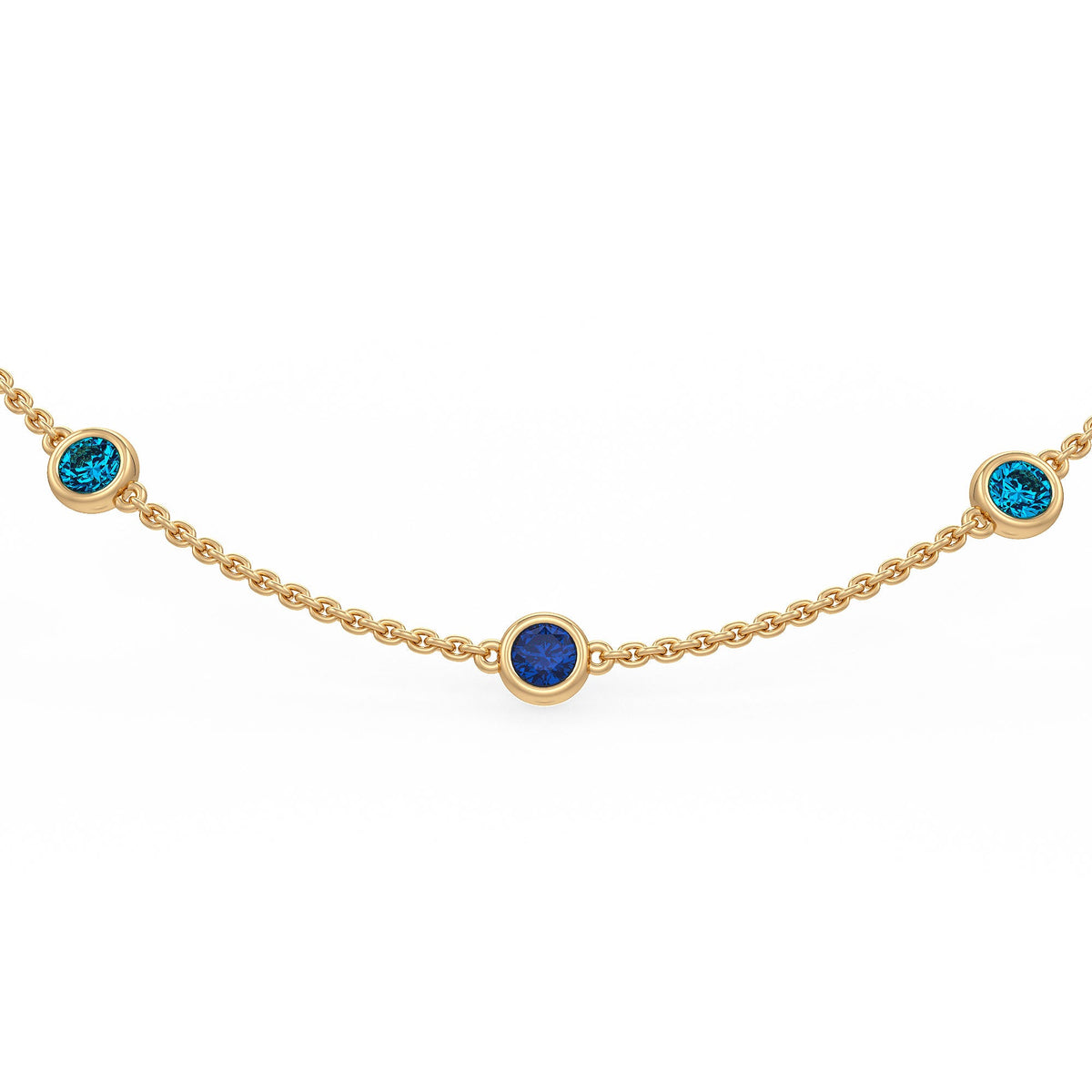 Elegant topaz and aquamarine gold necklace