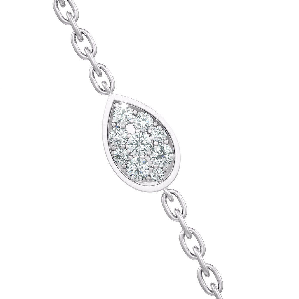 Diamond Necklace 1.40ct in 18ct White Gold Water Lily Flower Petals