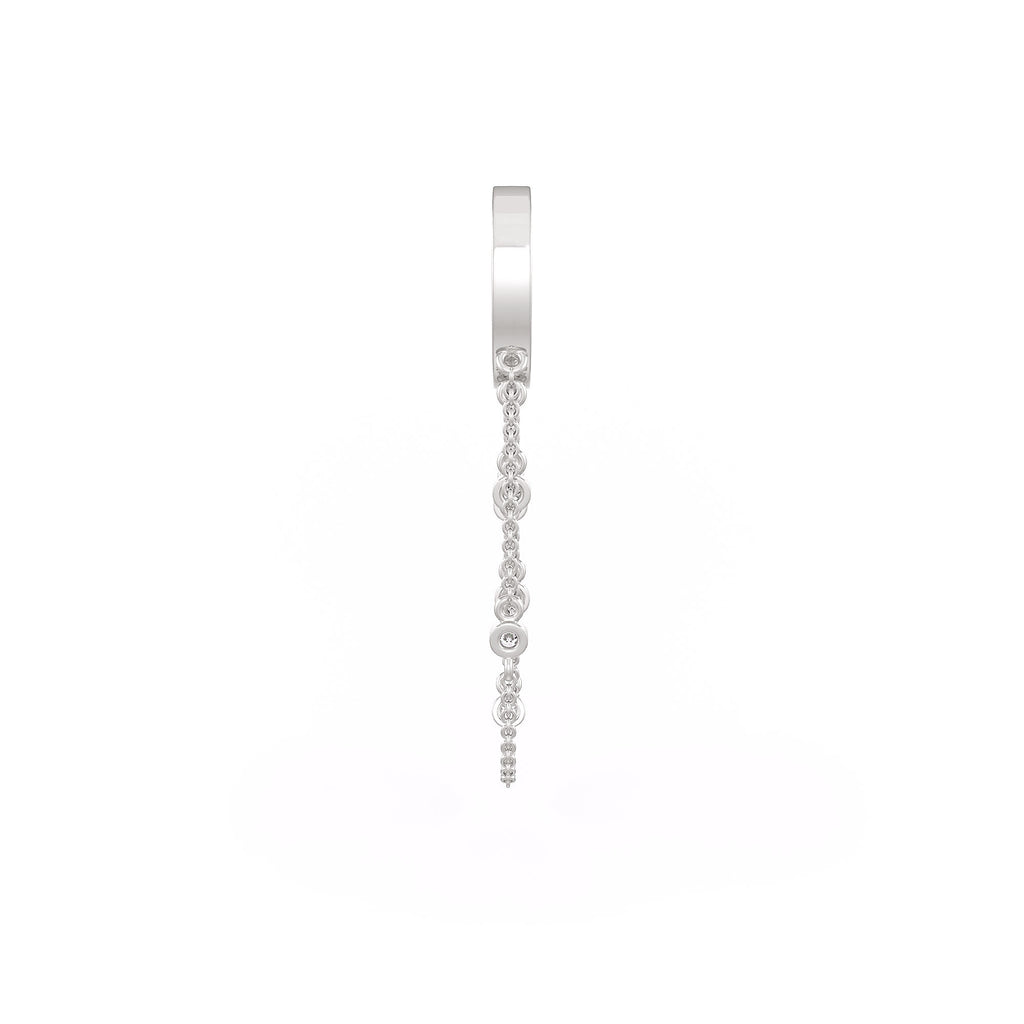 Luxury 18ct white gold double chain hoops