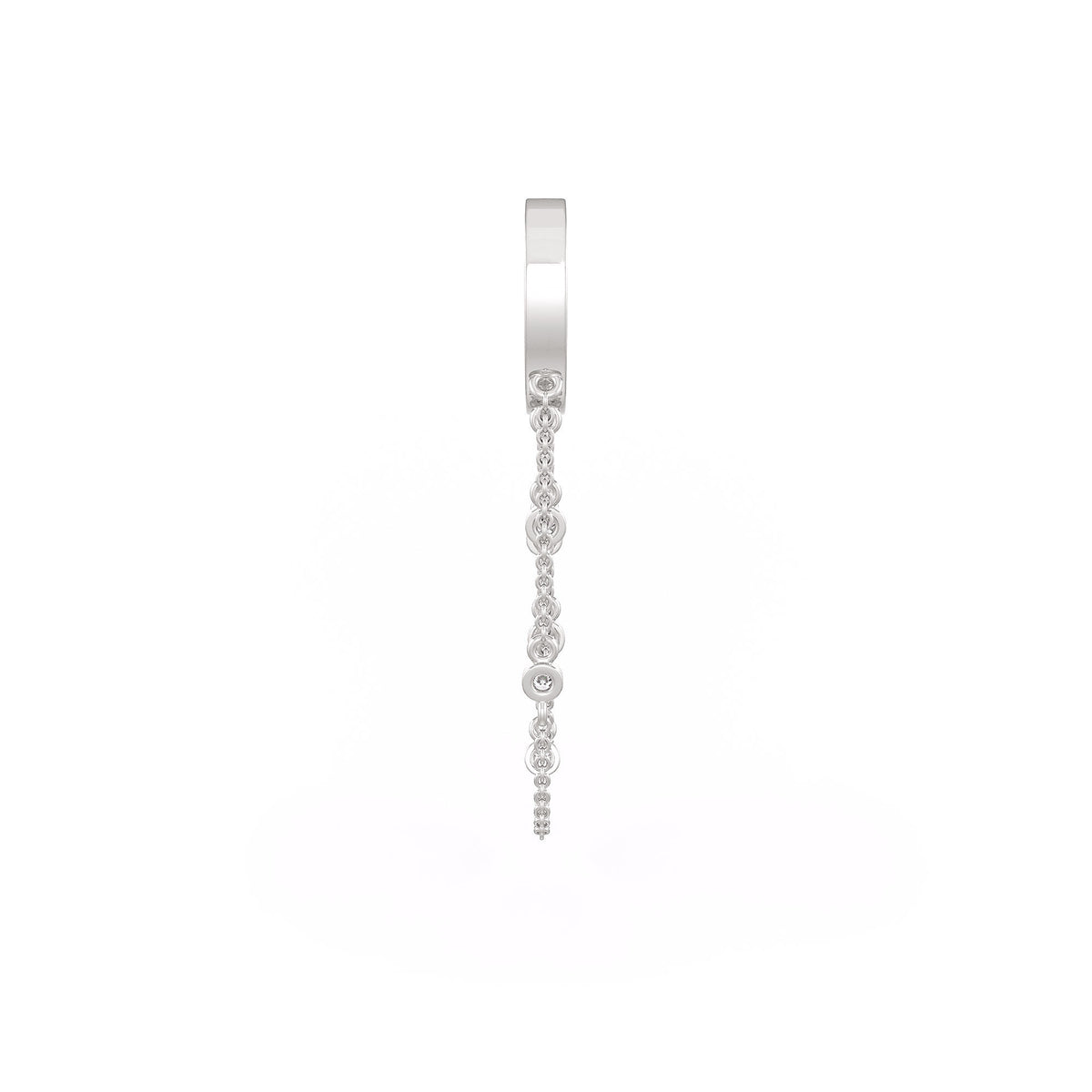Luxury 18ct white gold double chain hoops
