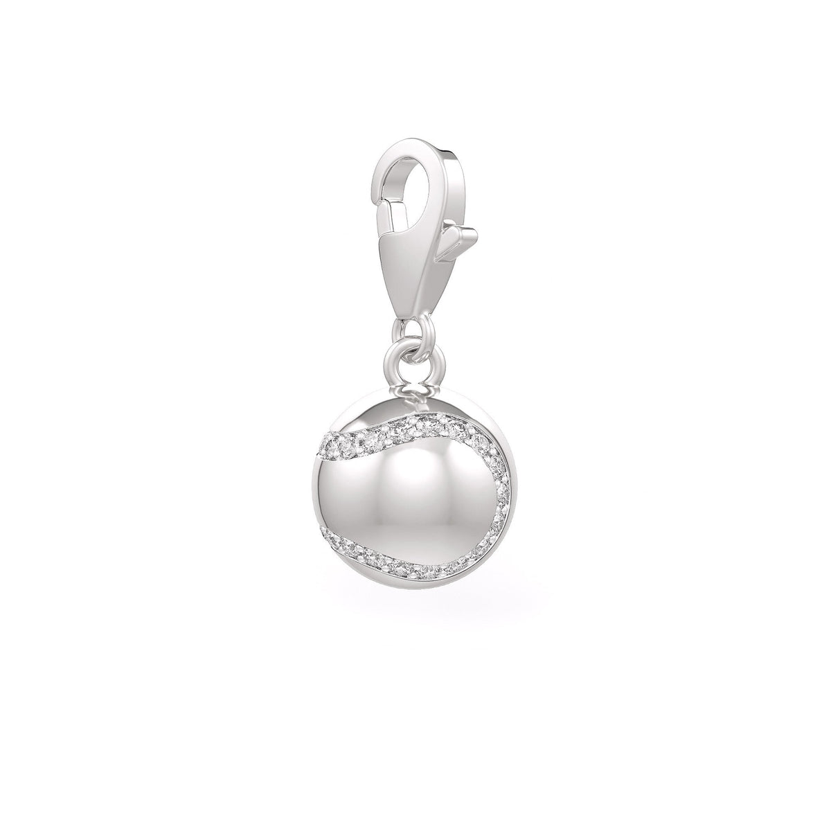 Diamond Tennis Ball Charm 0.25ct in White Gold