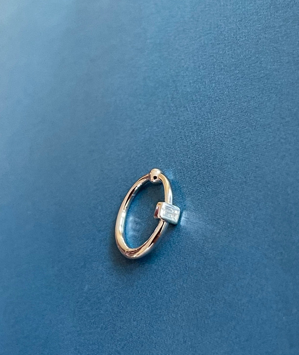 Radiant 18ct white gold diamond hoop