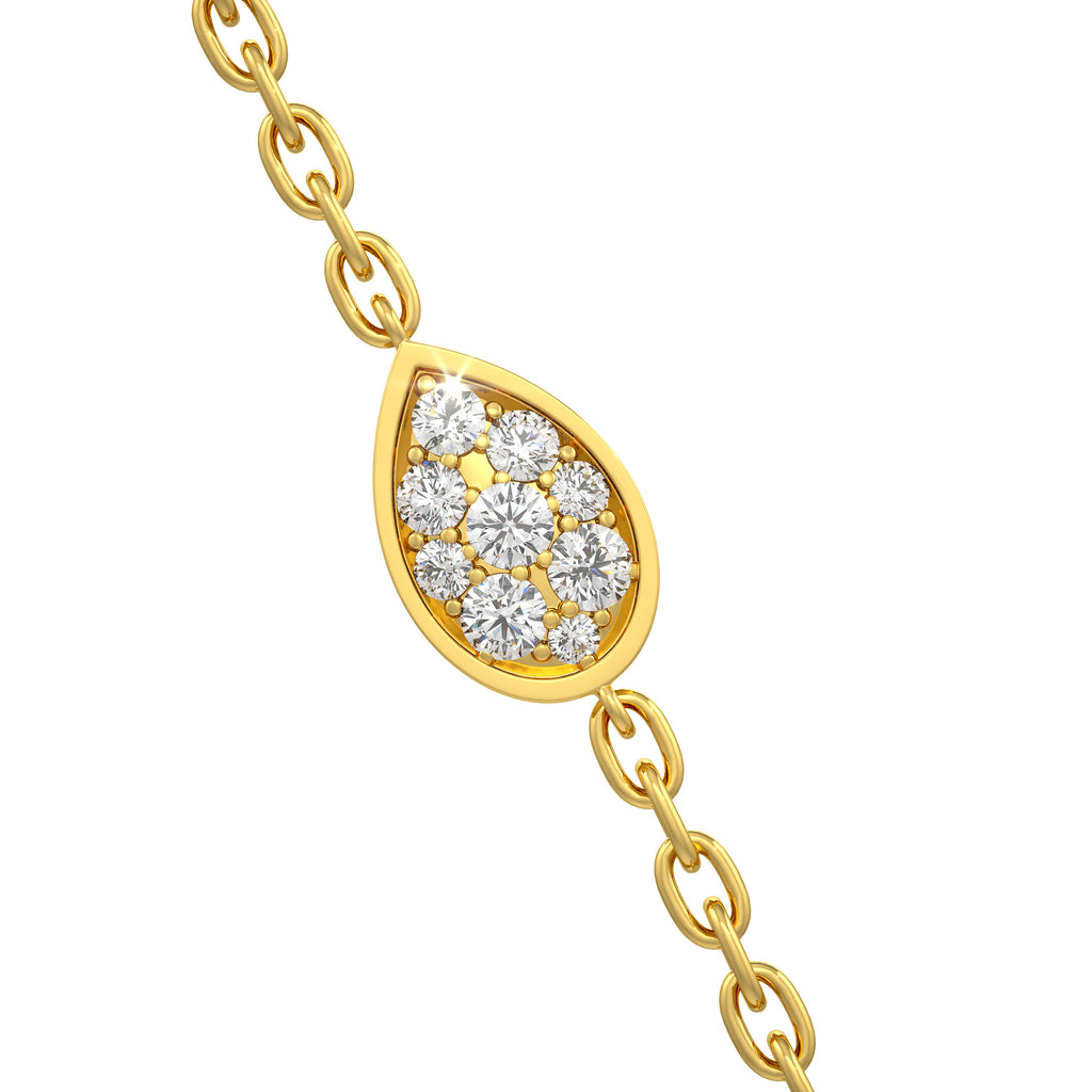 Diamond Necklace 1.40ct in 18ct Yellow Gold Water Lily Flower Petals