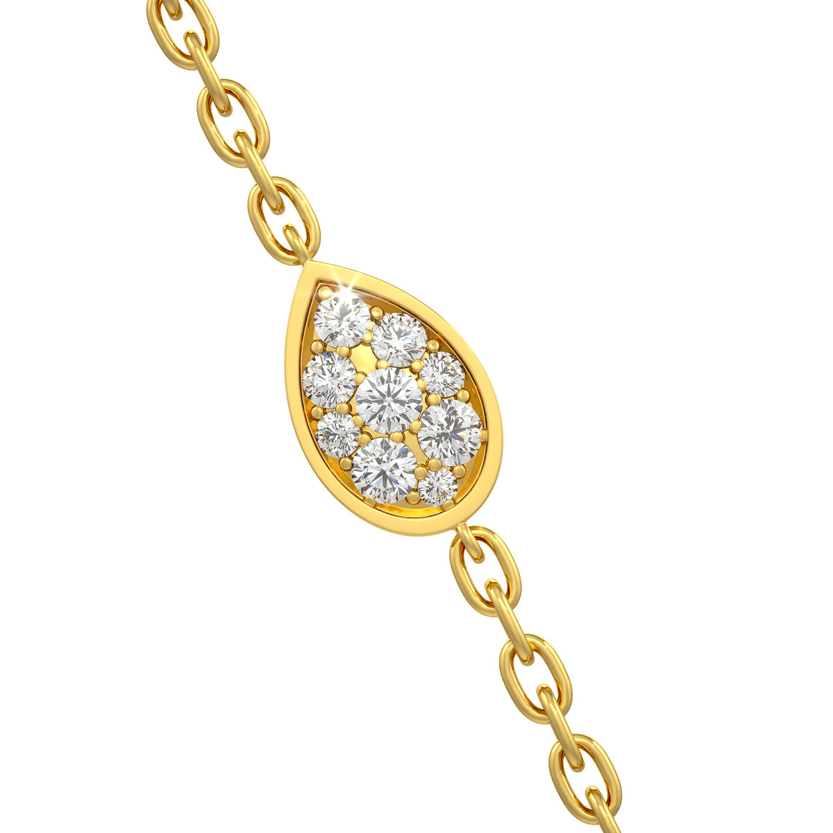 Diamond Necklace 1.40ct in 18ct Yellow Gold Water Lily Flower Petals