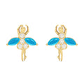 Diamond Aquamarine Earrings Yellow Gold