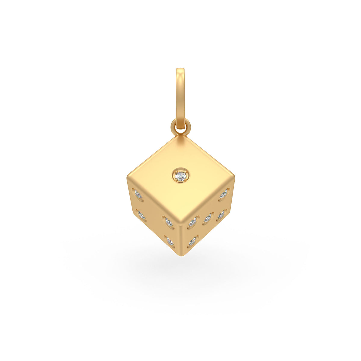 Exquisite diamond dice charm necklace