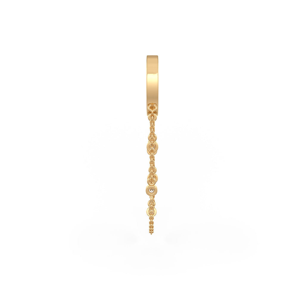 Double Chain Eternity Hoops Yellow Gold