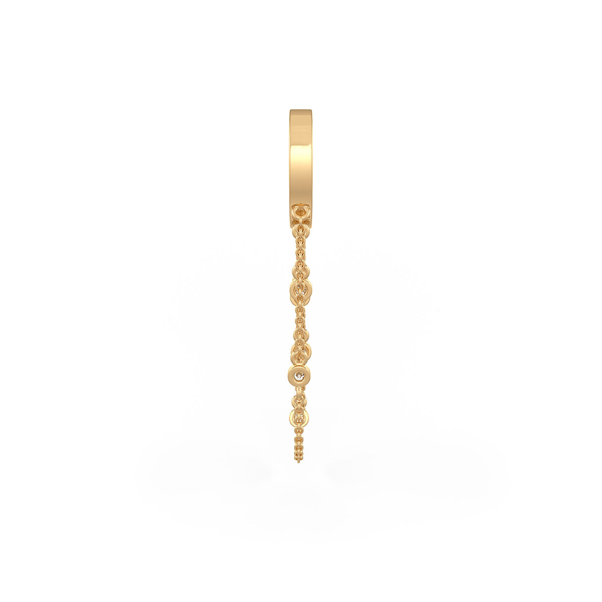 Double Chain Eternity Hoops Yellow Gold