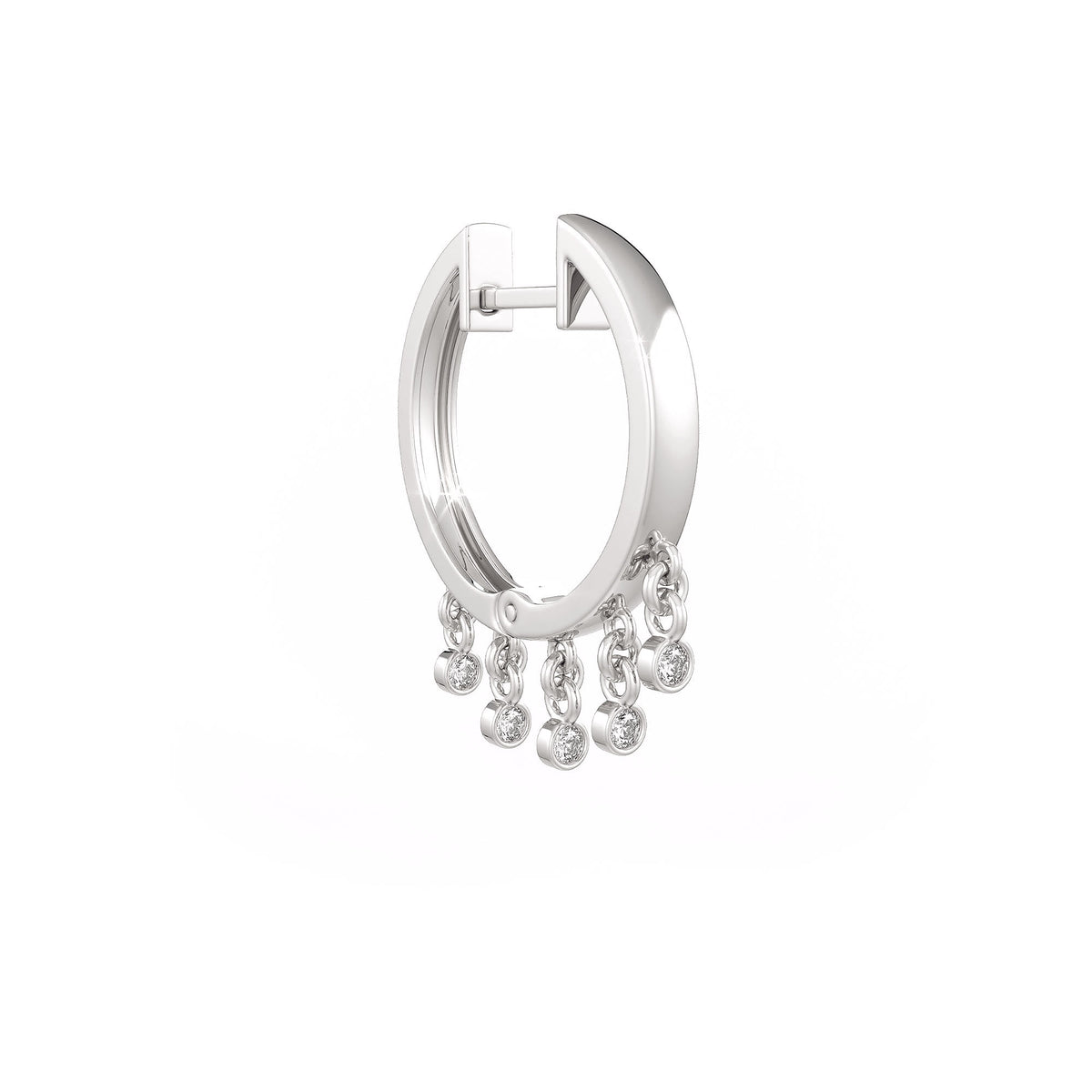 Sparkling dewdrop diamond hoop earrings 18ct