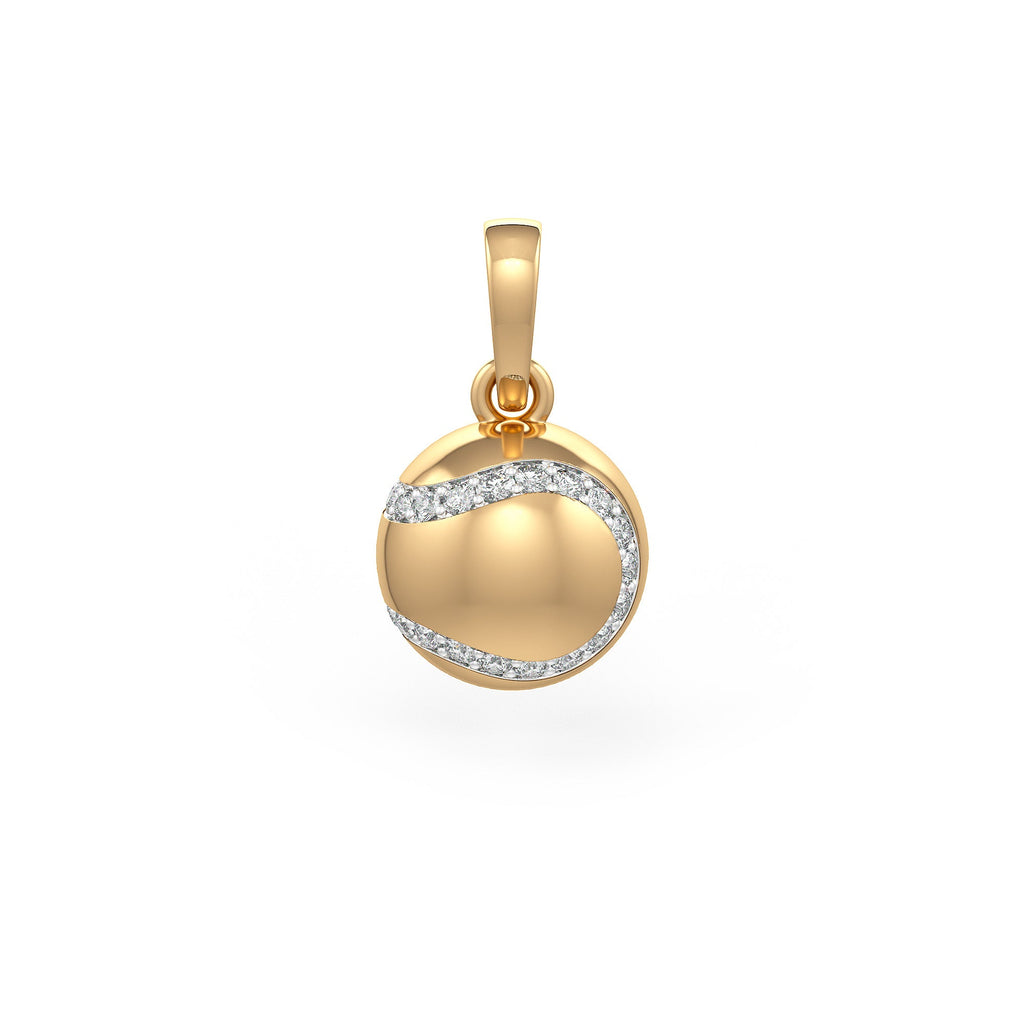 Diamond Tennis Ball Pendant in Yellow Gold 0.25ct (without chain)