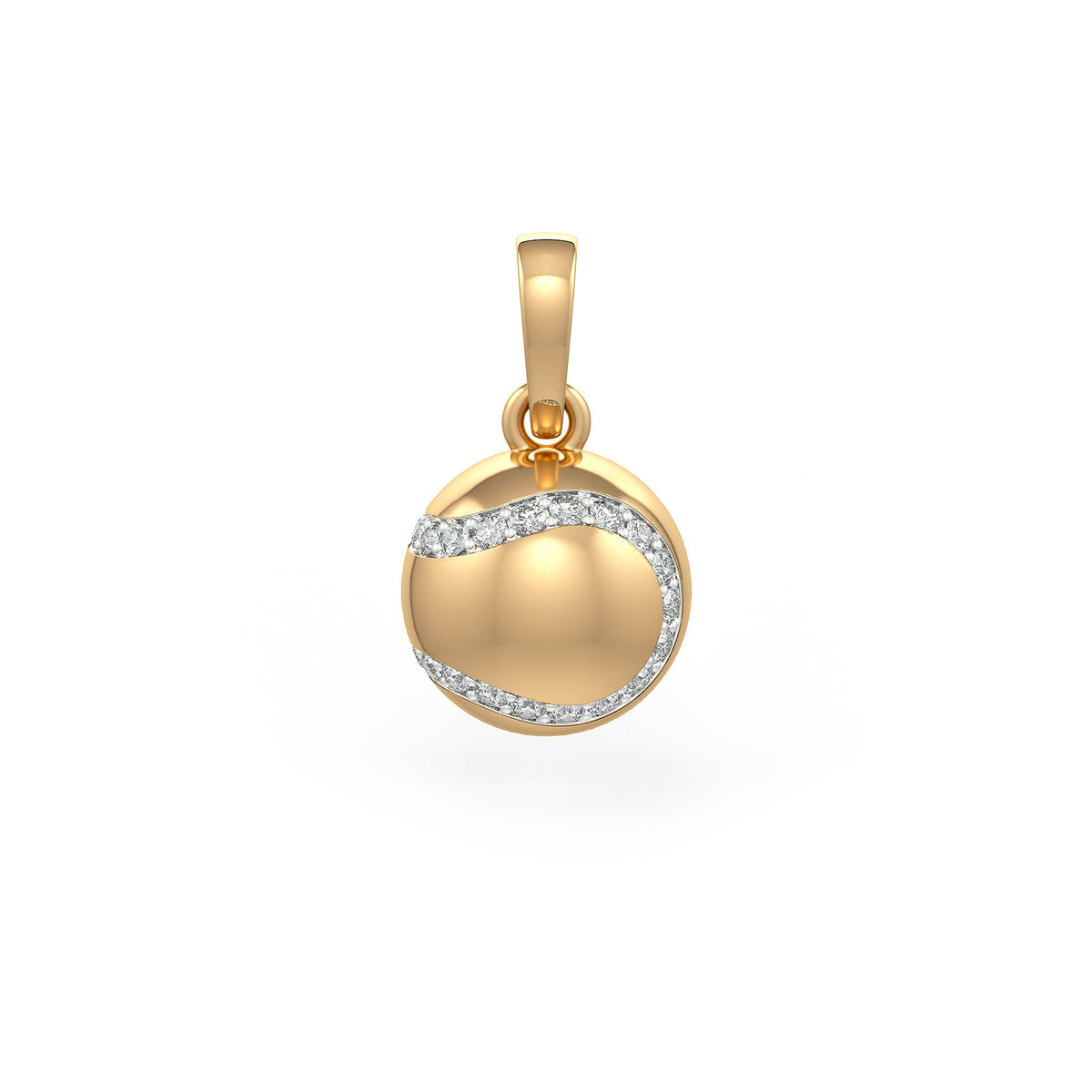 Diamond Tennis Ball Pendant in Yellow Gold 0.25ct (without chain)