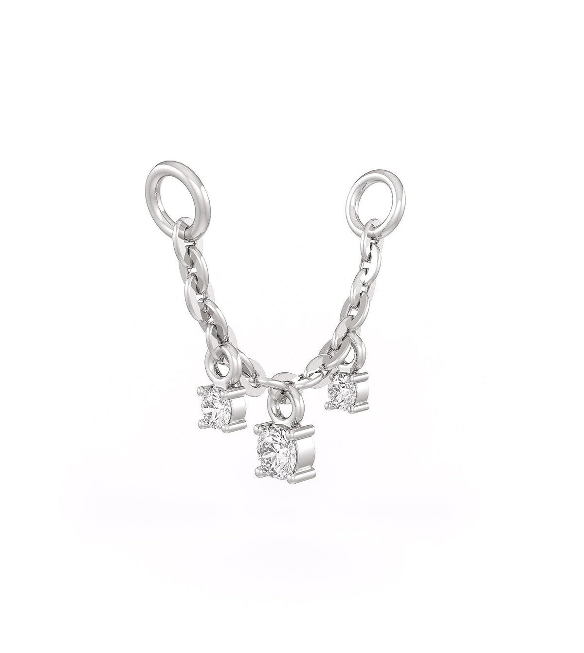 Diamond Connector Charm Chain in 18ct White Gold