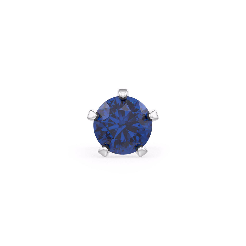  Piercing al naso in zaffiro blu e oro bianco