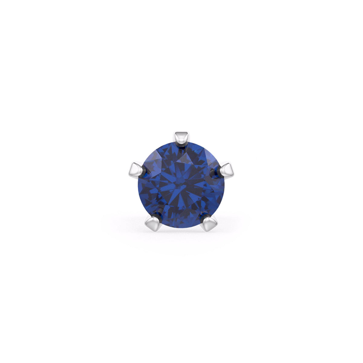 Blue Sapphire and White Gold Nose Stud