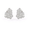 White gold flower studs showcasing intricate diamond craftsmanship