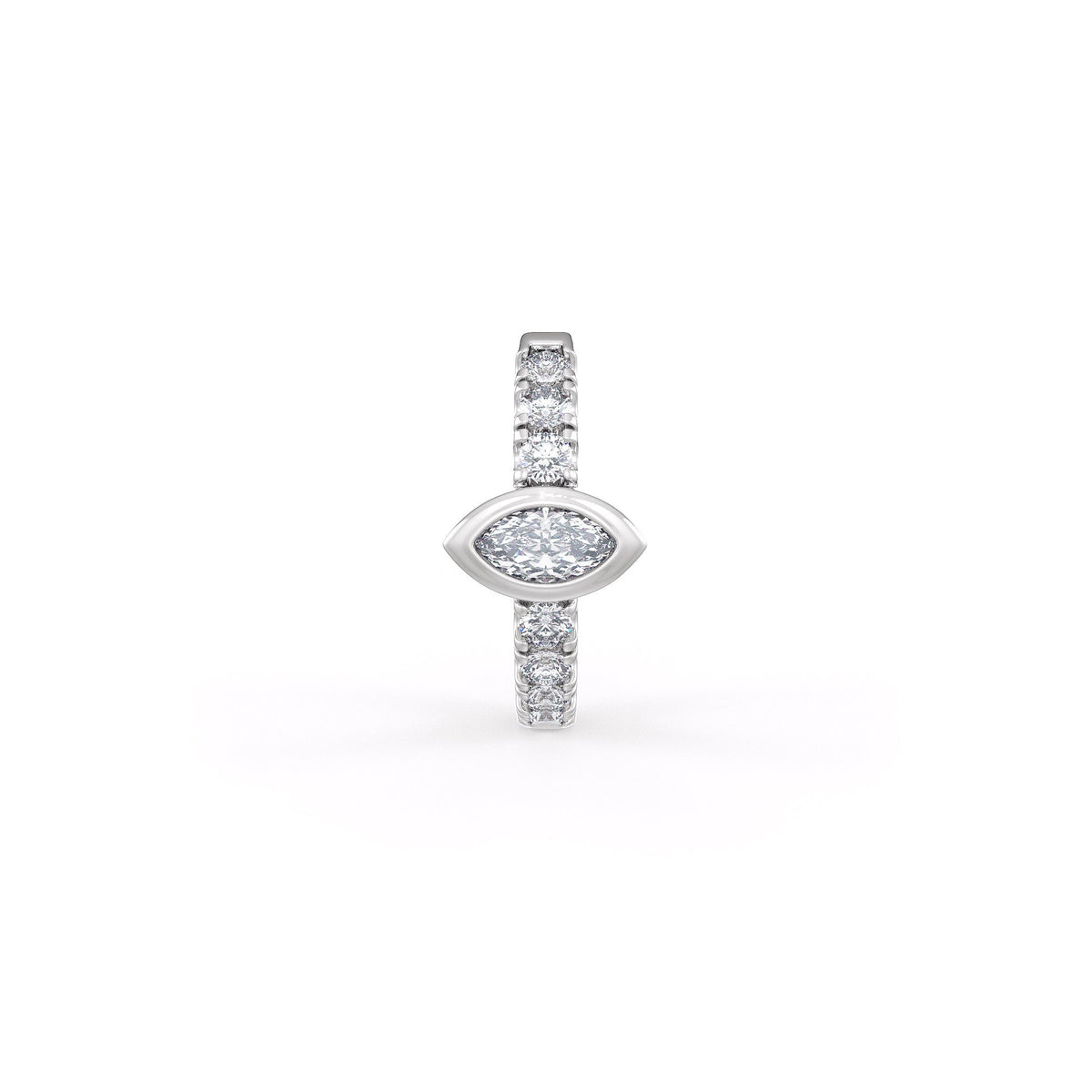 Diamond earring with a white background