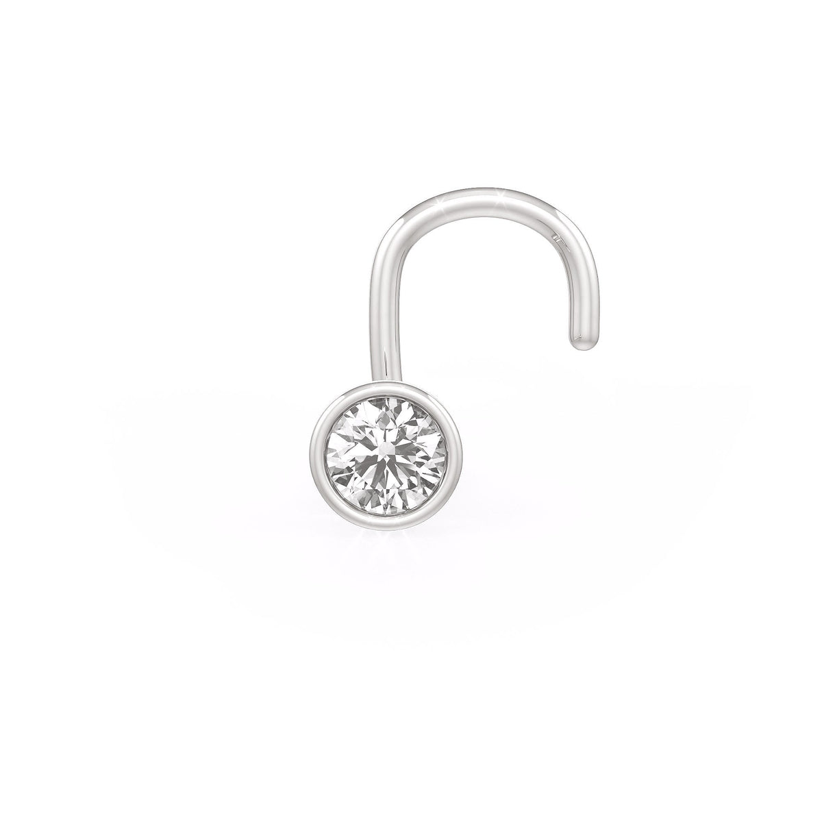 Puce de nez classique sertie de diamants | Or blanc 18 carats