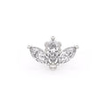Marquise Diamond Nose Pin Lotus Stud 18ct White Gold