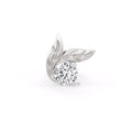 Diamond nose stud in white gold leaf