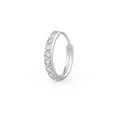 Skinny diamond hoop nose ring in 18ct white gold