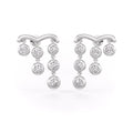 1ct Diamond Earrings in 18ct White Gold Raindrops Studs One Carat Drops