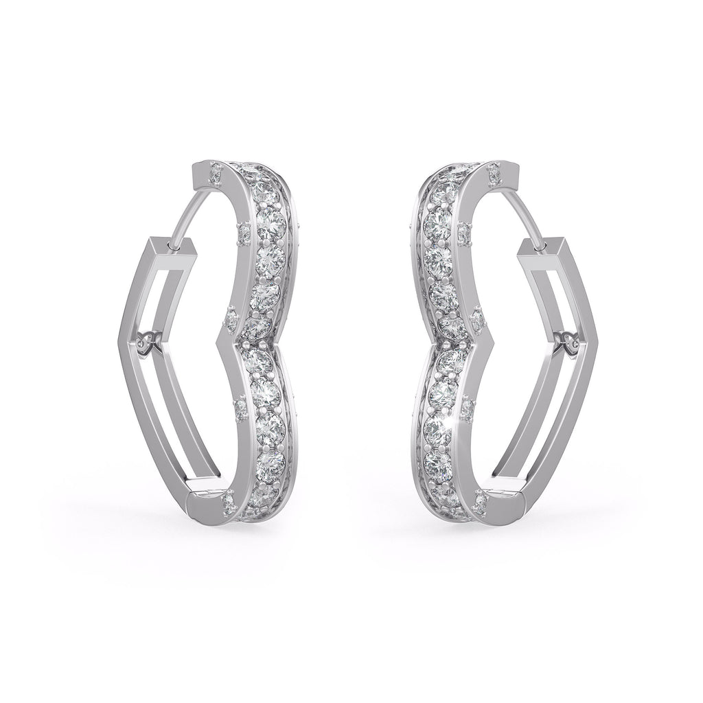 1ct Diamond Heart Earrings White Gold