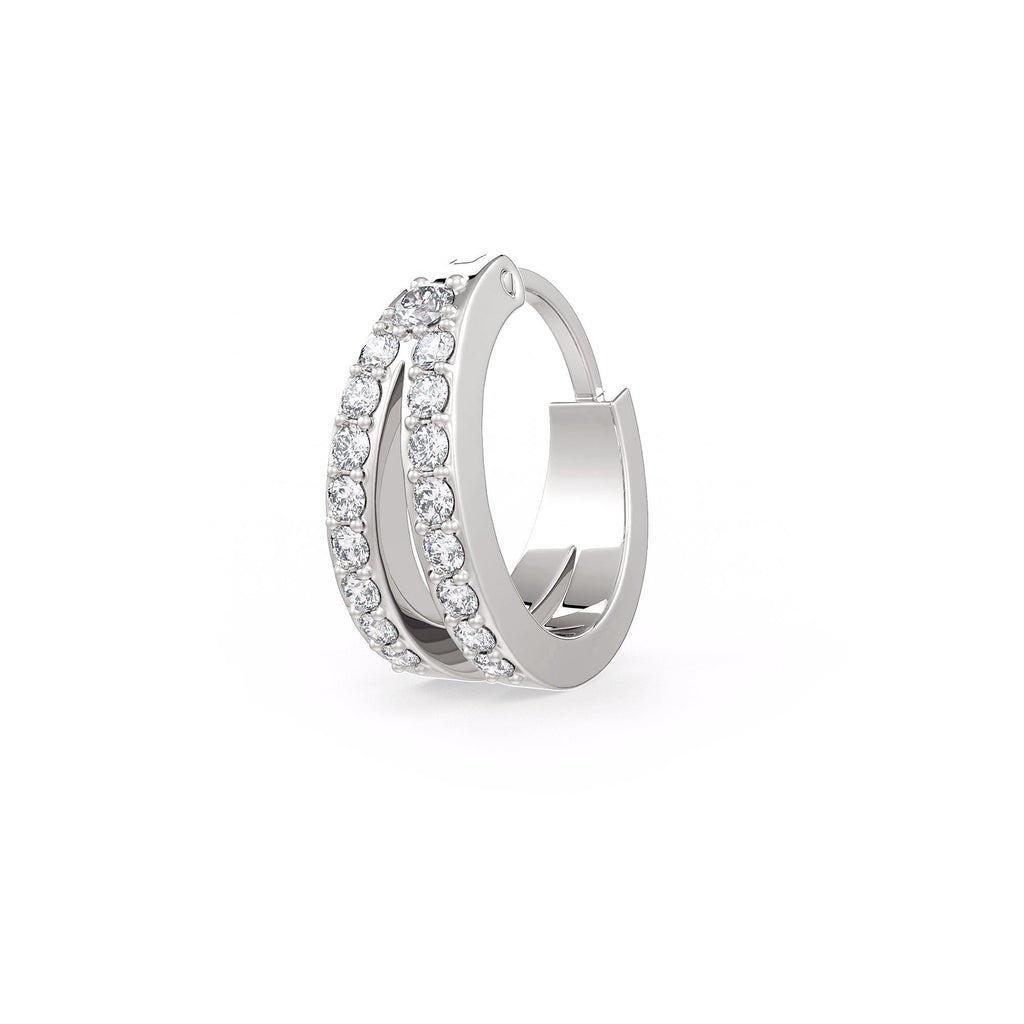 Diamond double eternity nose hoop ring