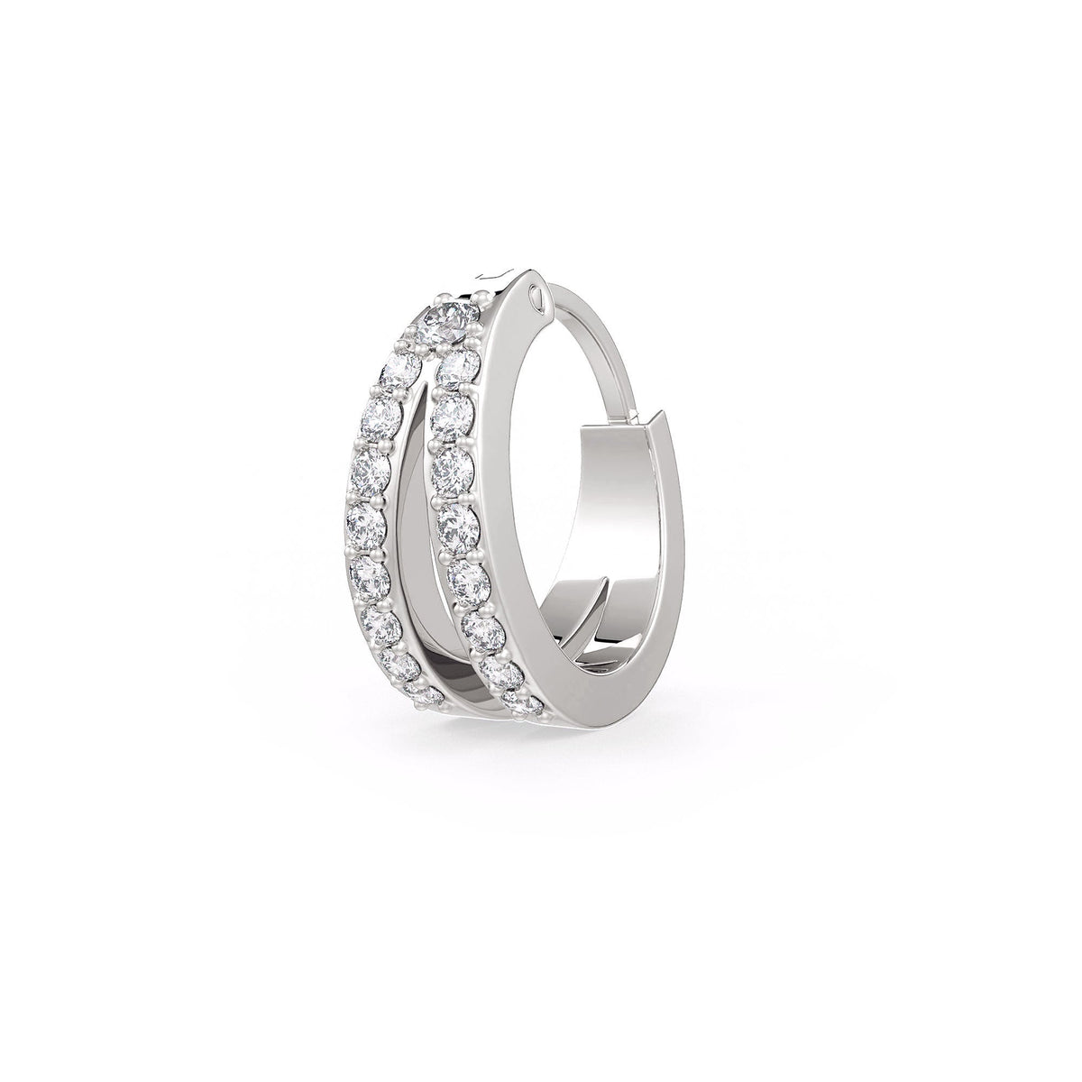 Diamond double eternity nose hoop ring