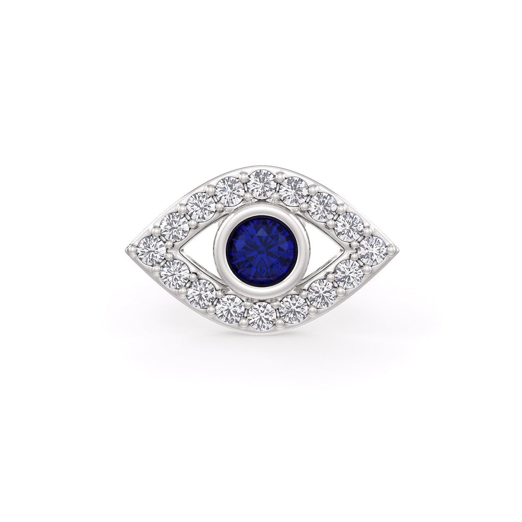 18ct white gold diamond evil eye cartilage piercing