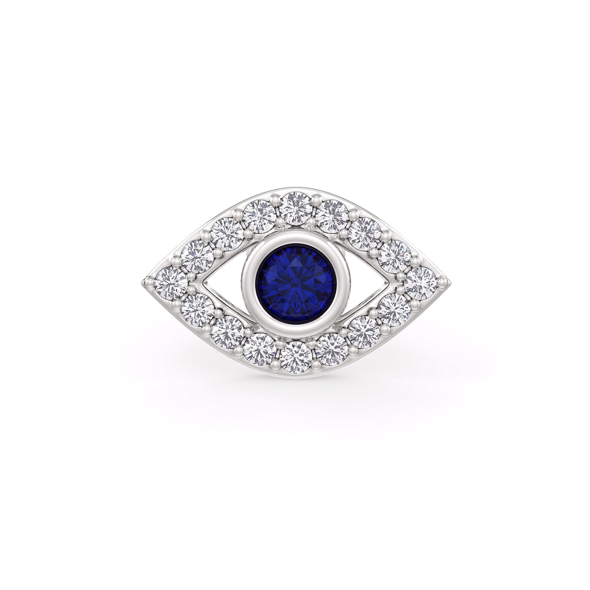 18ct white gold diamond evil eye cartilage piercing
