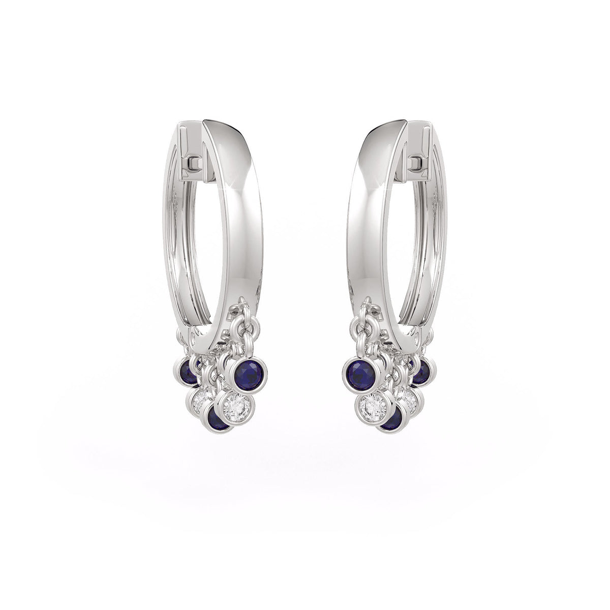Sapphire bezel charm earrings