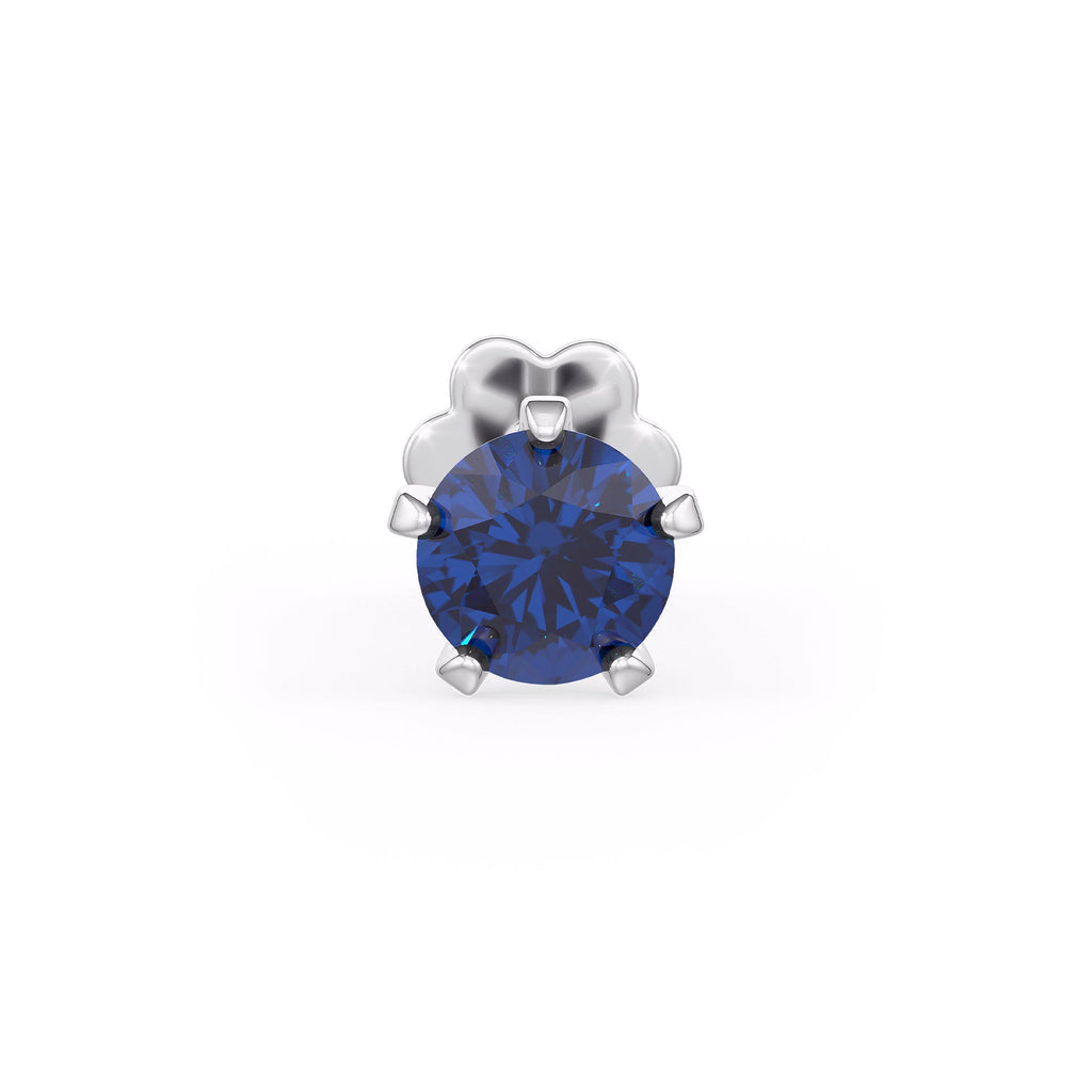  Piercing al naso in zaffiro blu e oro bianco