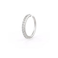 Diamond Skinny Nose Ring Eternity Hoop 18ct White Gold