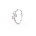Skinny Diamond Nose Hoop Trilogy Ring 18ct White Gold