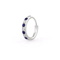 Diamond sapphire skinny nose hoop white gold