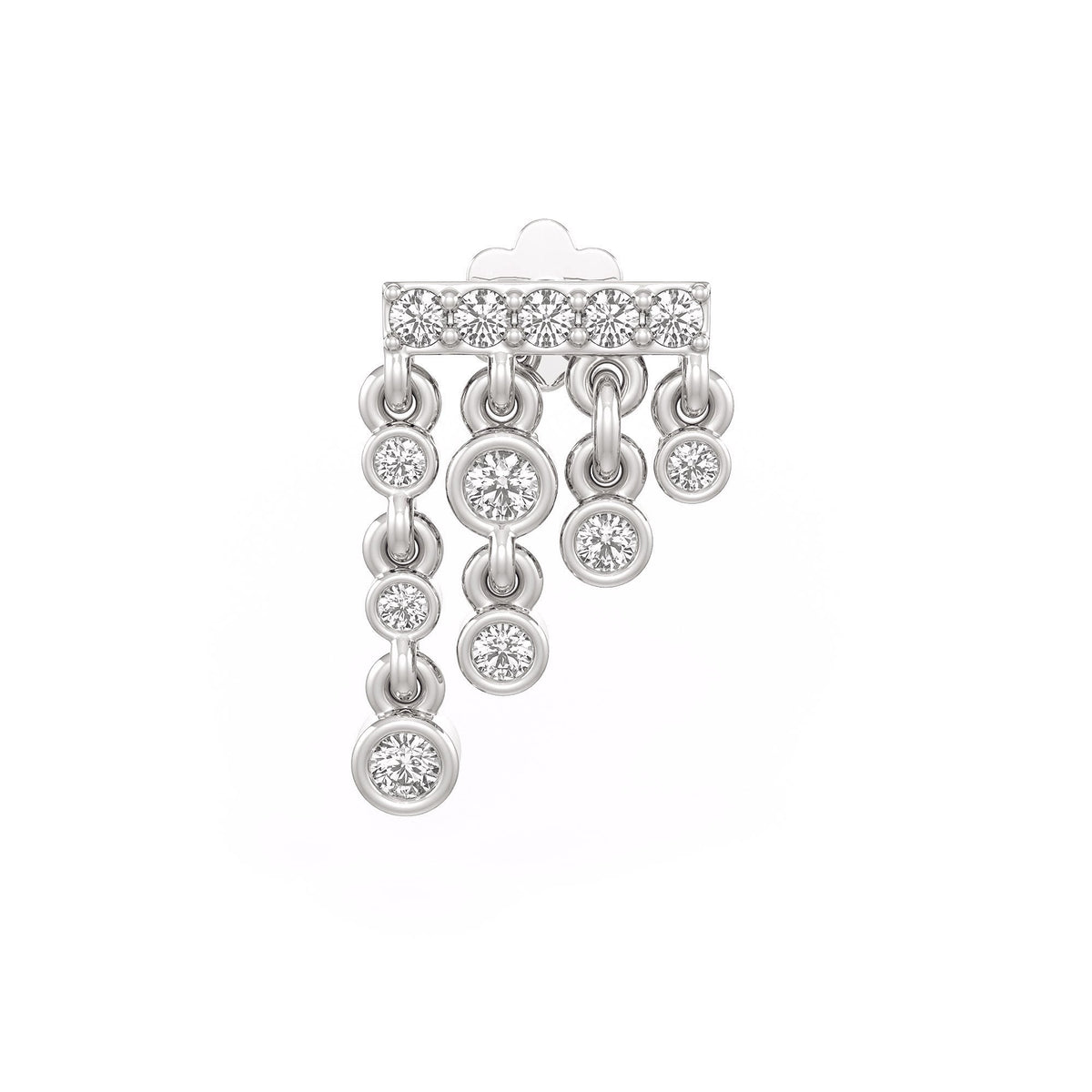 Diamond waterfall nose stud with delicate droplets