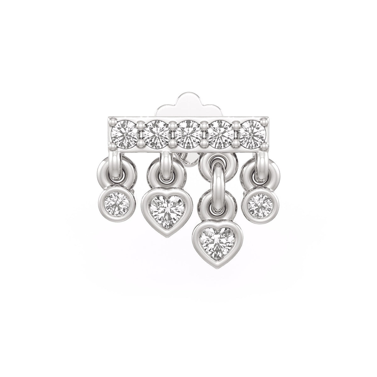 Delicate heart diamond nose jewellery