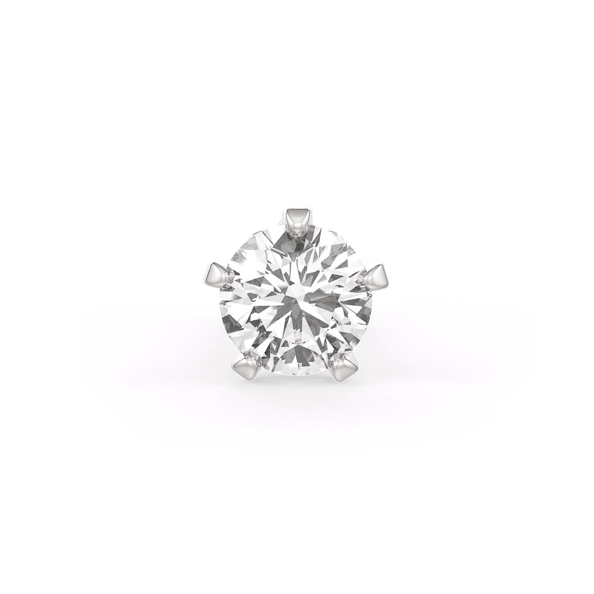 Solitaire Diamond Nose Stud 0.18ct Nasal Piercing 18ct White Gold Large Unisex