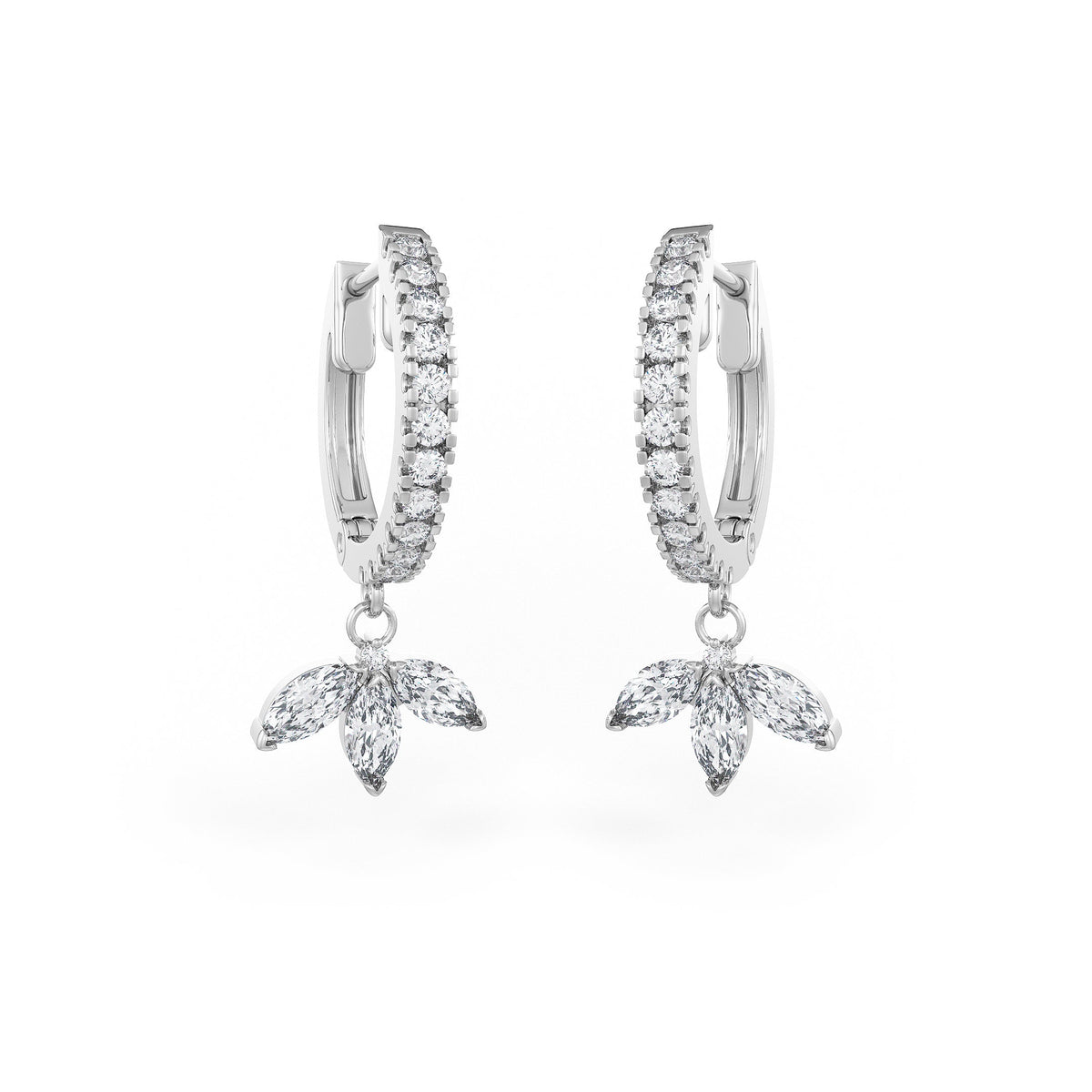 Elegant 0.92ct diamond eternity hoops 2.3cm drop