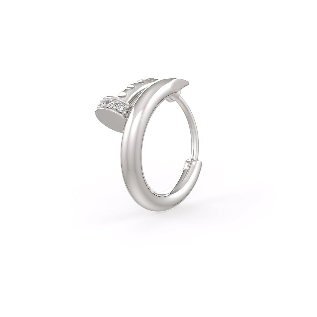 Modern curved nose ring crafted in polished 18ct gold