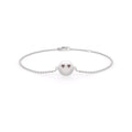 Natural Ruby Heart Emoji Bracelet in 18ct White Gold