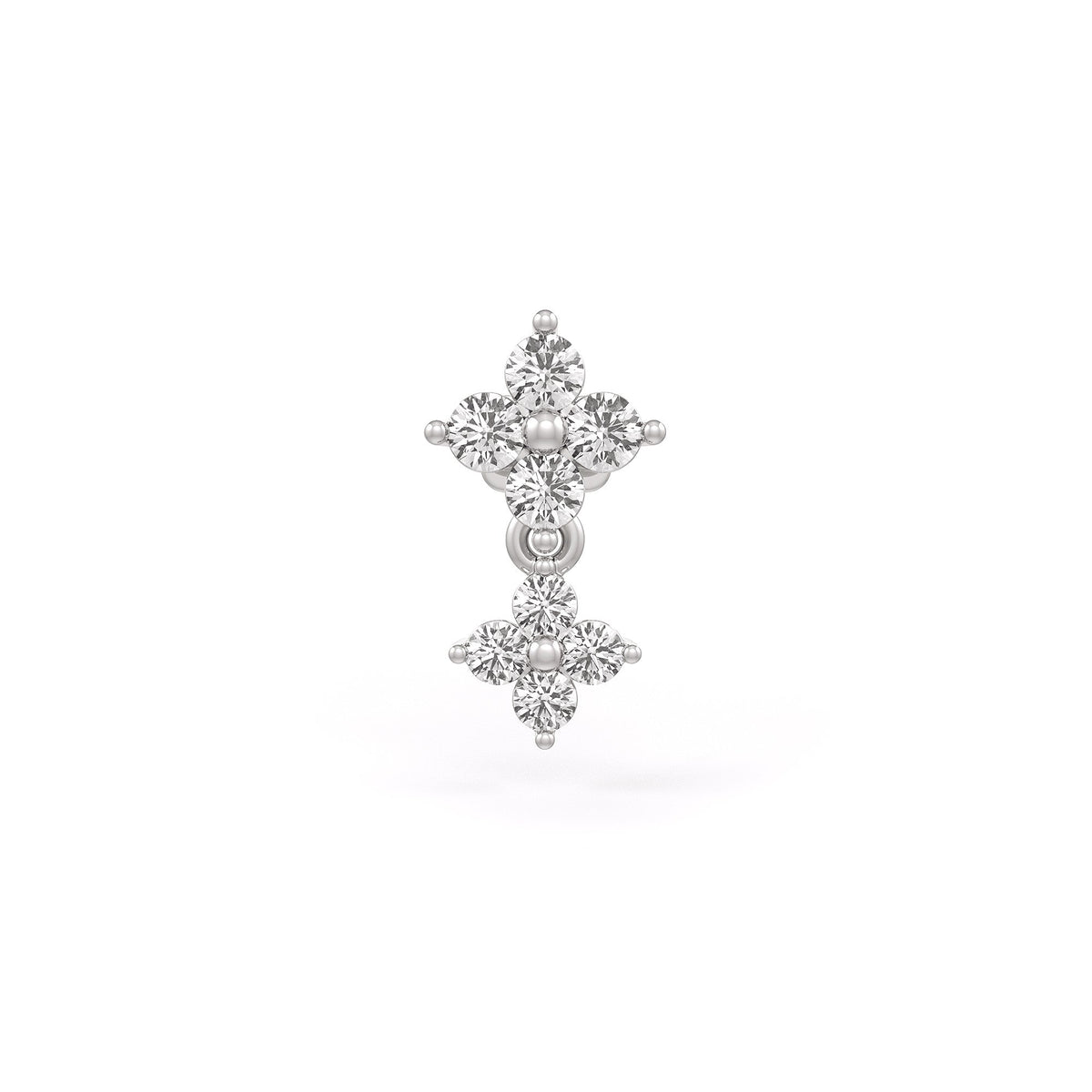 0.15ct diamond daisy flower nose stud in 18ct white gold