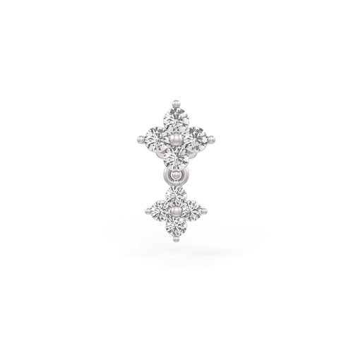 0.15ct diamond daisy flower nose stud in 18ct white gold